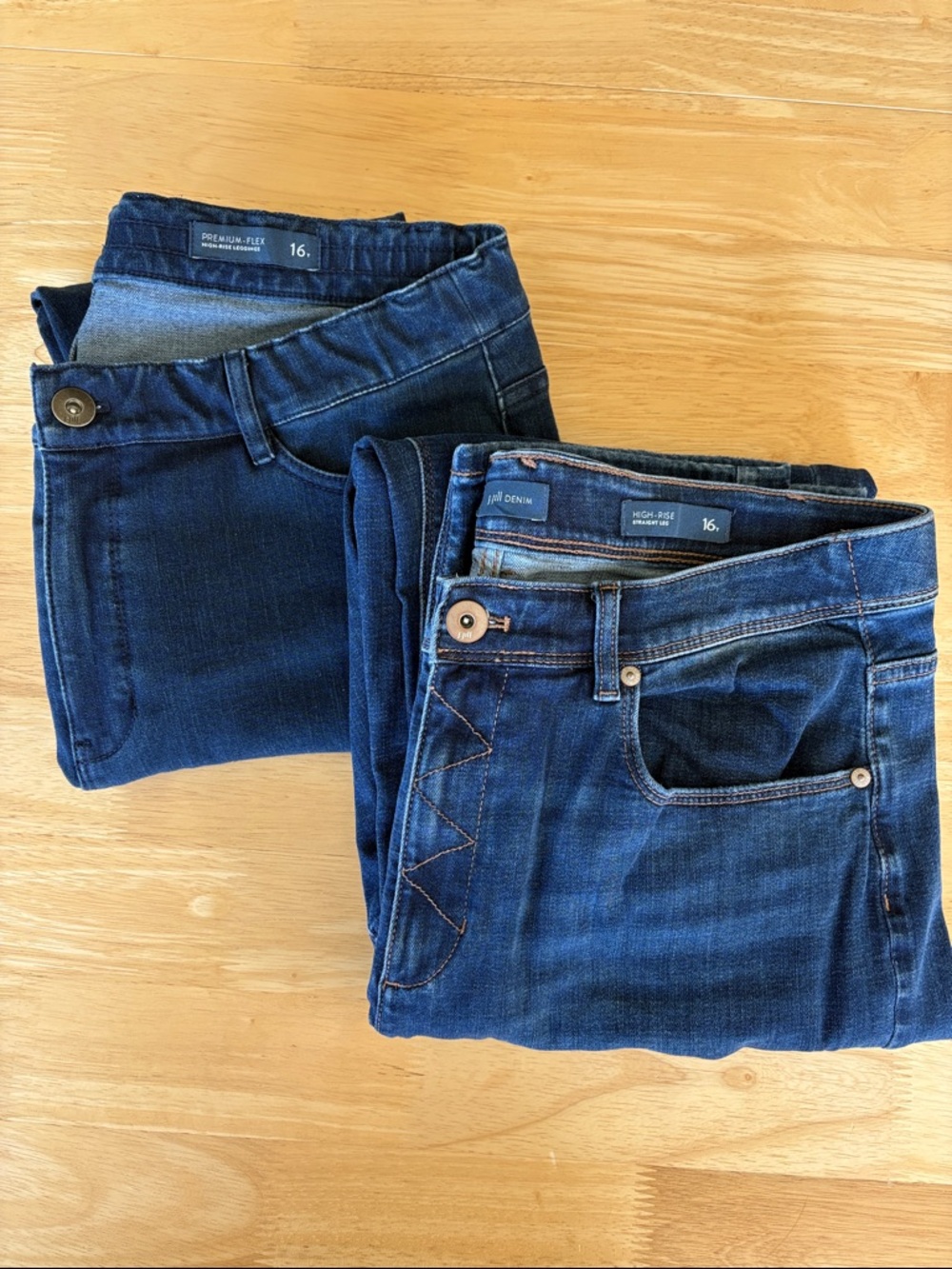 👖 2 pairs of J. Jill Denim Jeans. Skinny Ankle. High-Rise Straight. 16 Long Tall